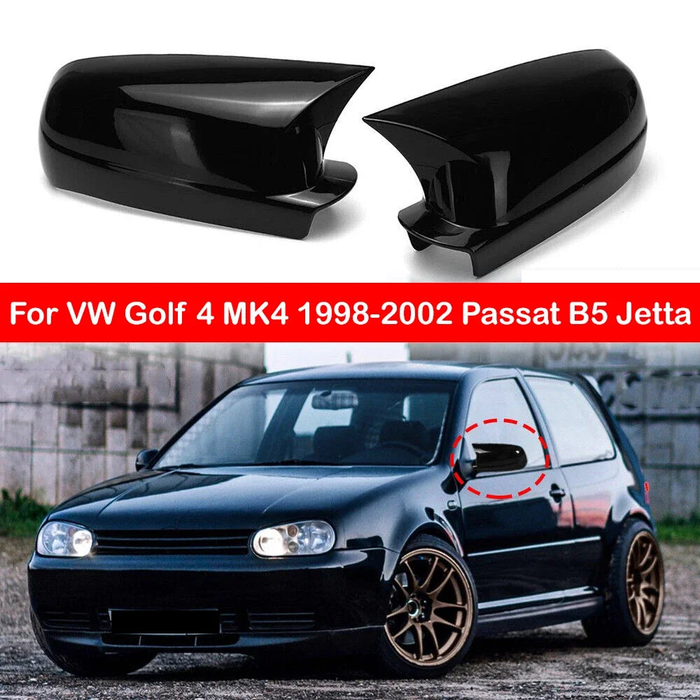 For VW Golf 4 MK4 1998-2002 Passat B5 Jetta Car Rearview Side Mirror Cover Sticker Wing Cap Exterior Door Case Trim Carbon Auto Quake
