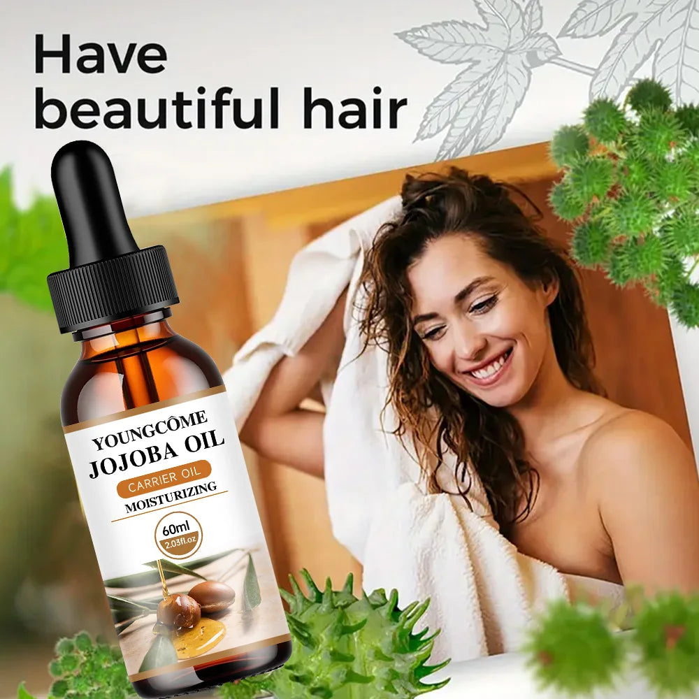 Natural Organic Jojoba Oil Anti Aging Firming Skin Face Moisturizing Relaxing Massage Oil Hair Nourishing for Dry Damaged Quake