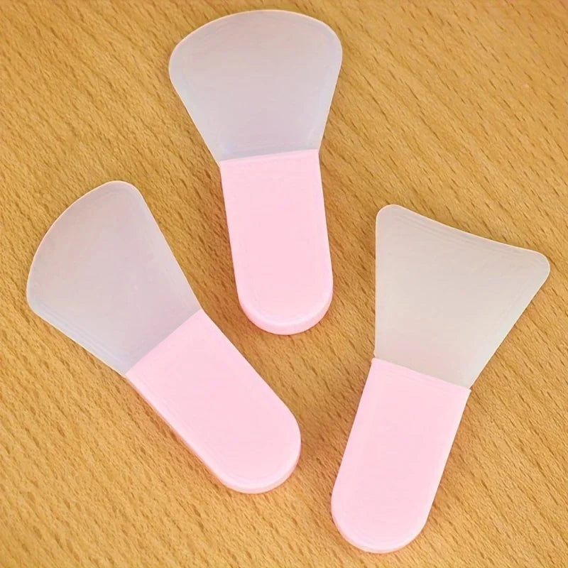 Makeup Mask Brush 3 Pieces Mask Applicator Brush Soft Silicone Brush, Mini Makeup Spatula Facial Beauty Tool Set, Facial Mud Quake Pink
