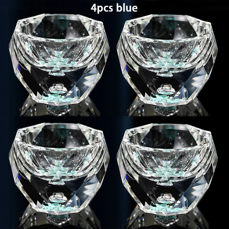 50ml Diamond Cut Crystal Shot Glass Set Shaojiu Cup Luxury Whiskey Tasting Cup Lead-Free Glass Tumbler For Liquor Tequila Vodka Quake 4pcs blue 50ml