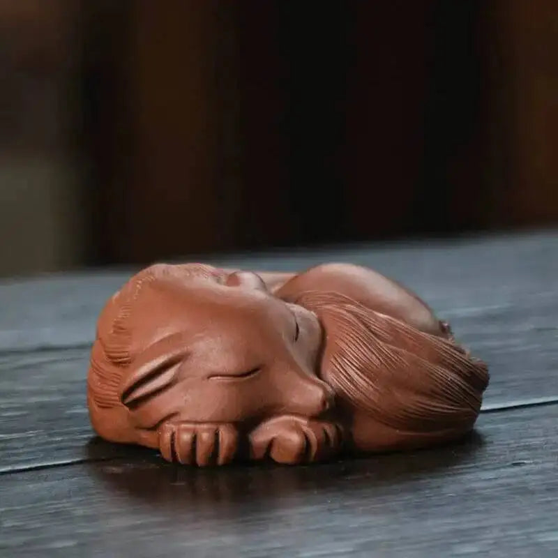 Zisha Tea Pet Fox Ornament Nine-tailed Fox Sculpture Tea Tray Decoration Accessories Tea Play Quake