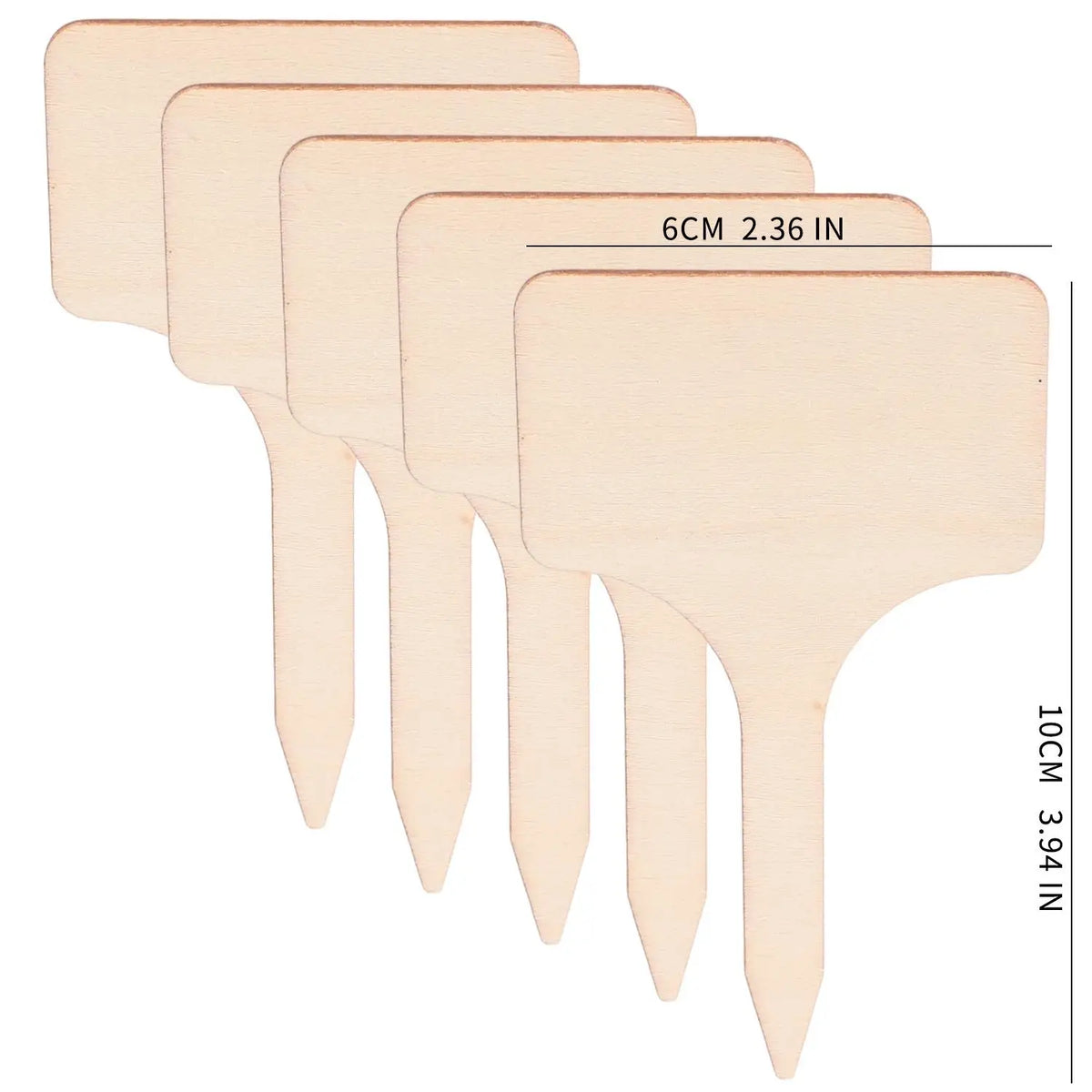50/5PCS Wooden Plant Blank Labels Eco-Friendly Writable Sign Tags Garden Plant Markers for Seed Potted Herbs Flowers Vegetables Quake Square 5PCS