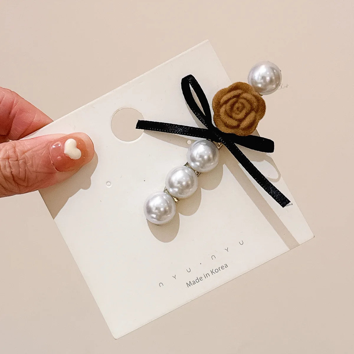 Velvet Rose Flower Hair Clip Sweet Pearl Floral Hairpin French Romantic Girl Bangs Barrettes Wedding Bride Headwear Accessories Quake coffee bow