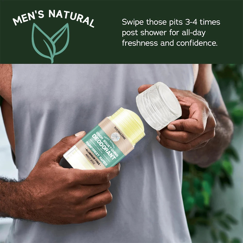 Men's Natural Deodorant Stick Anti Sweat Keep Dry Lasting Fragrance Remove Armpit Odor Underarm Refresh Stick Fade Body Odor Quake