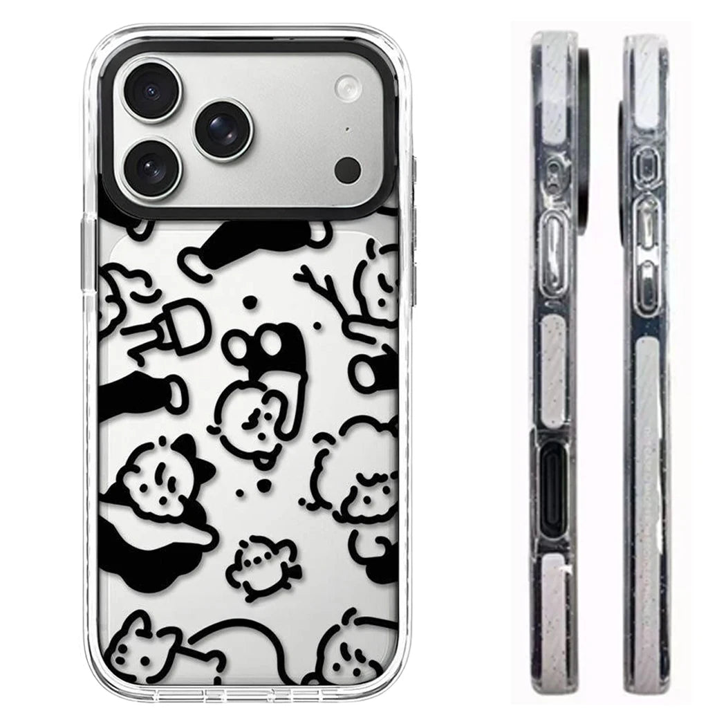 6090674 White Border Magnetic Phone Case Cover for IPhone 13 14 15 16 17 18 Pro Max Case Quake