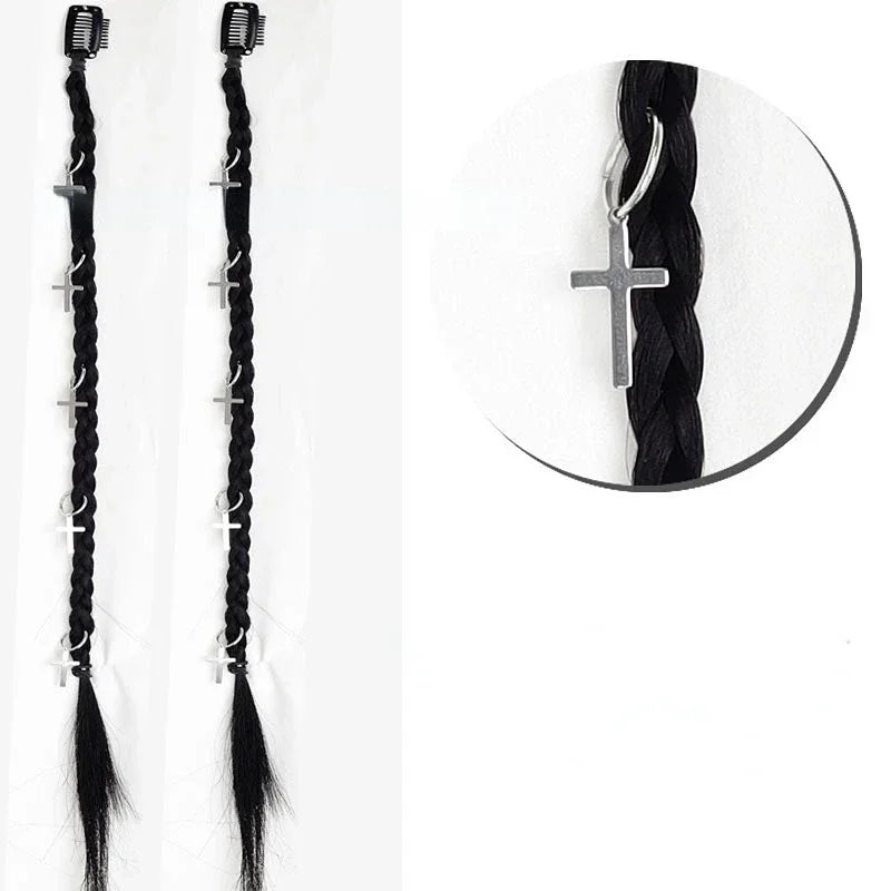 2pcs/set Y2K Boxing Braids Girls Cool Fashion hair Braide Women Fried Dough Twist Braid Traceless Invisible BB Clip Boxing Braid Quake szj