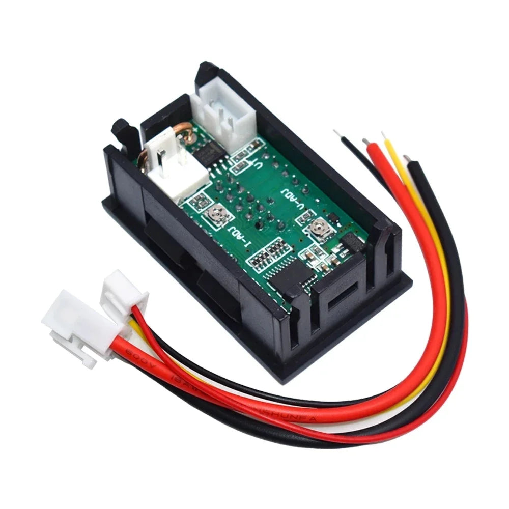 Digital DC 0-100V 10A Voltmeter Ammeter Dual Display Voltage Detector Current Meter Panel Amp Volt Gauge 0.28" Red Blue LED Quake