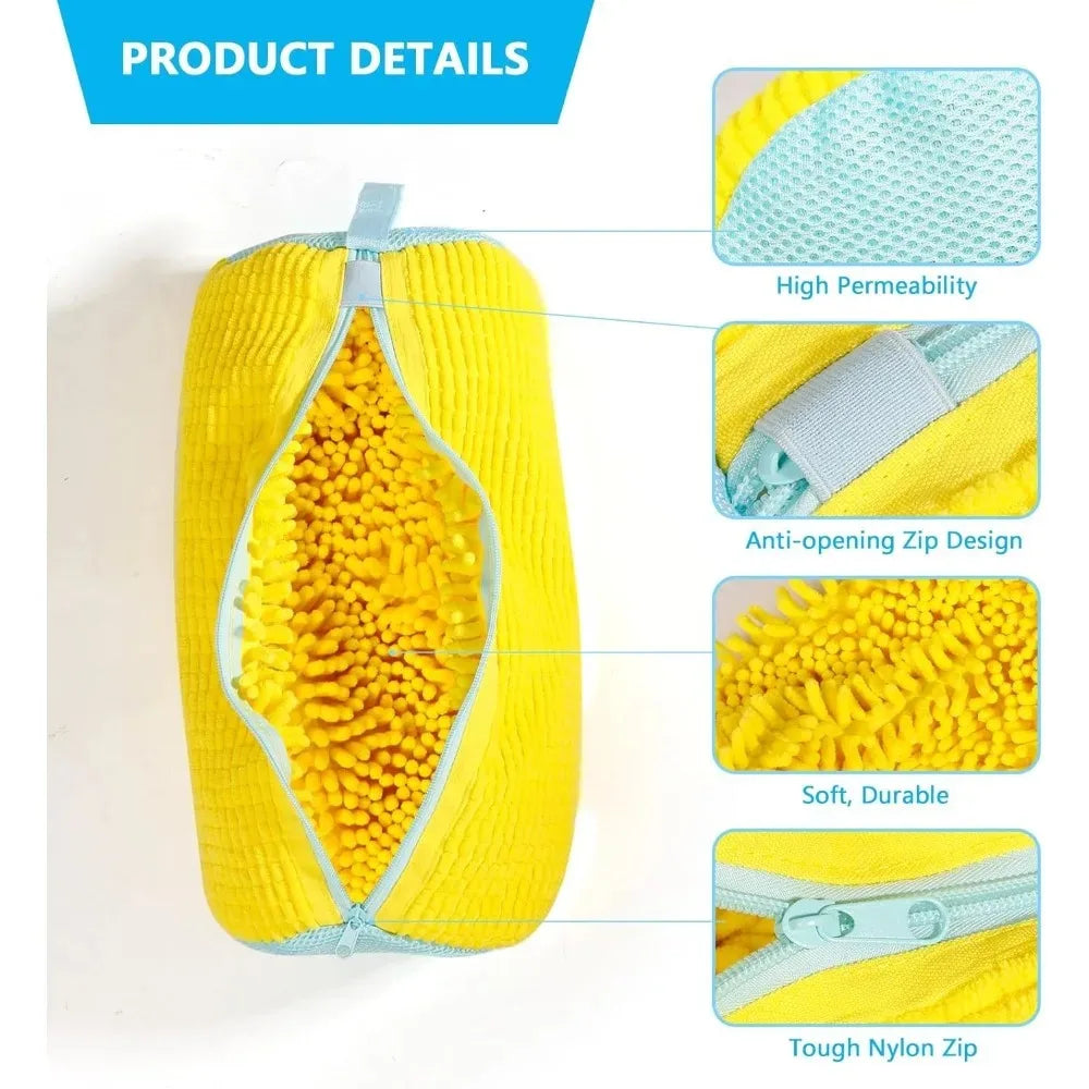 Wash Shoes Bag Padded Net Laundry Shoes Protector Fluffy fibers Polyester Washing Shoes Machine Laundry Bag Drying Bags 1PCS Quake