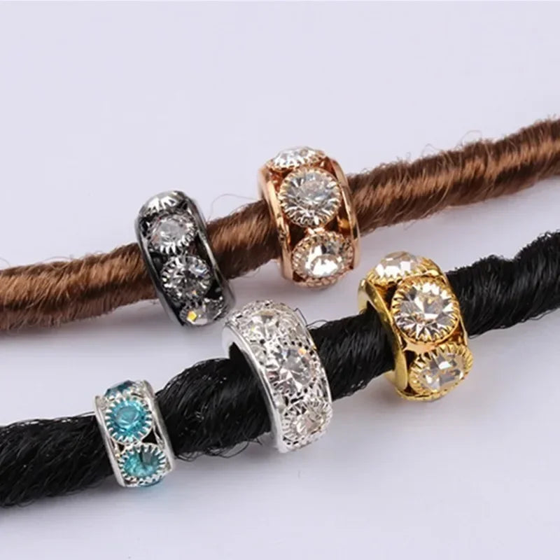 5 Pcs Viking Beads 12 Kinds 5mm Silver Beads for Braiding Dreadlock Hair Decor Cuff Clip Beaded Hair Scrunchies Tibet Bead Tube Quake
