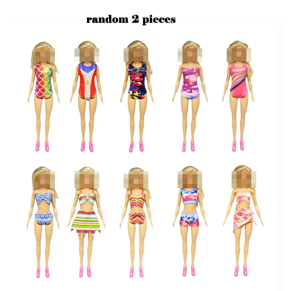 28pcs Fashion Dolls Accessories =1 Gown +3 Dress +2 Suit +2 Swimsuit +3 Glasses +10 Shoes +7 Hanger Clothes for 11.5'' Doll Toys Quake