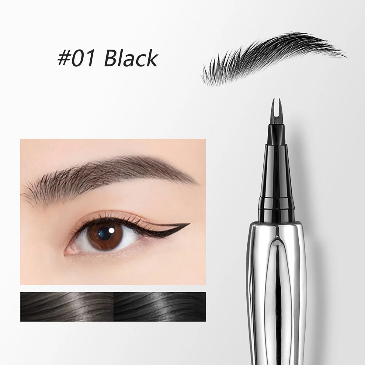 Misiou Beauty Waterproof Tattoo Brow Tint Semi-Permanent Eyebrow Color with Stencils Easy Apply Long-Lasting up to 3 Days Quake 01