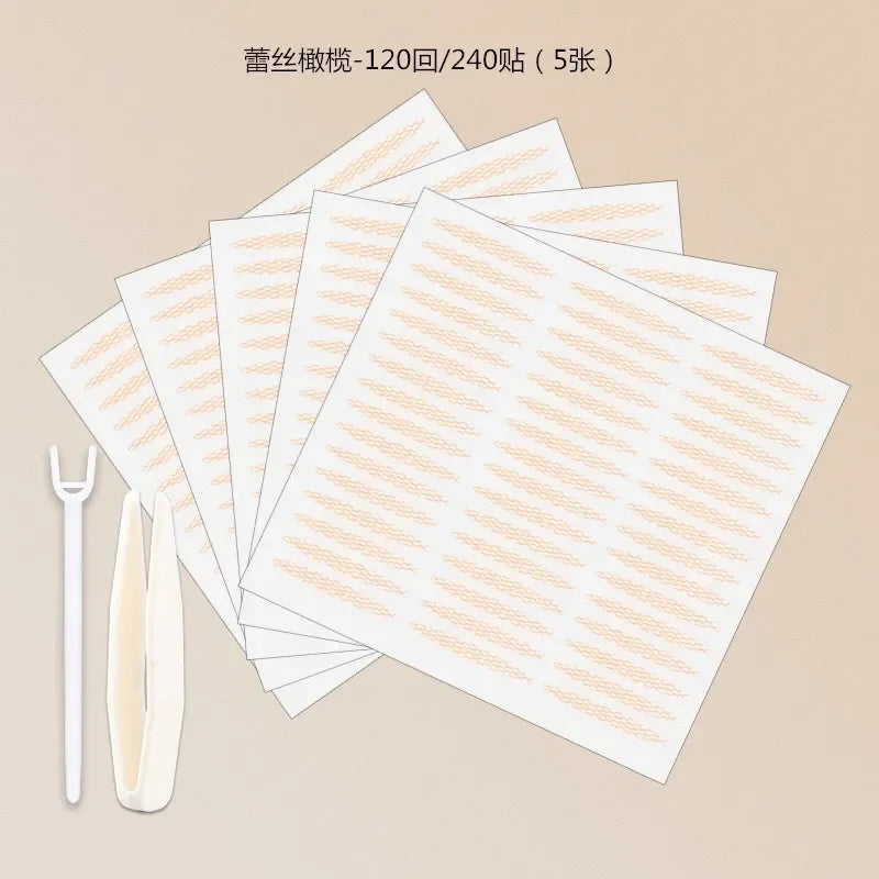 72-240pair Gauze Lace Mesh Olive-shaped Eyelid Paste-shaped Invisible Natural Double Fold Eyelid Shadow Tape Sticker Beauty Tool Quake lsgl 120pairs