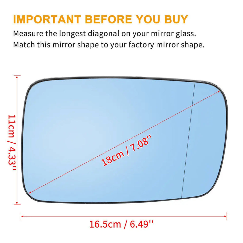 For BMW E46 3-Series 1999-2006 E65 E66 E67 7-Series 2001-2008 Left Right Rear View Lens Split Mirror Heated Glass Rearview Lens Quake