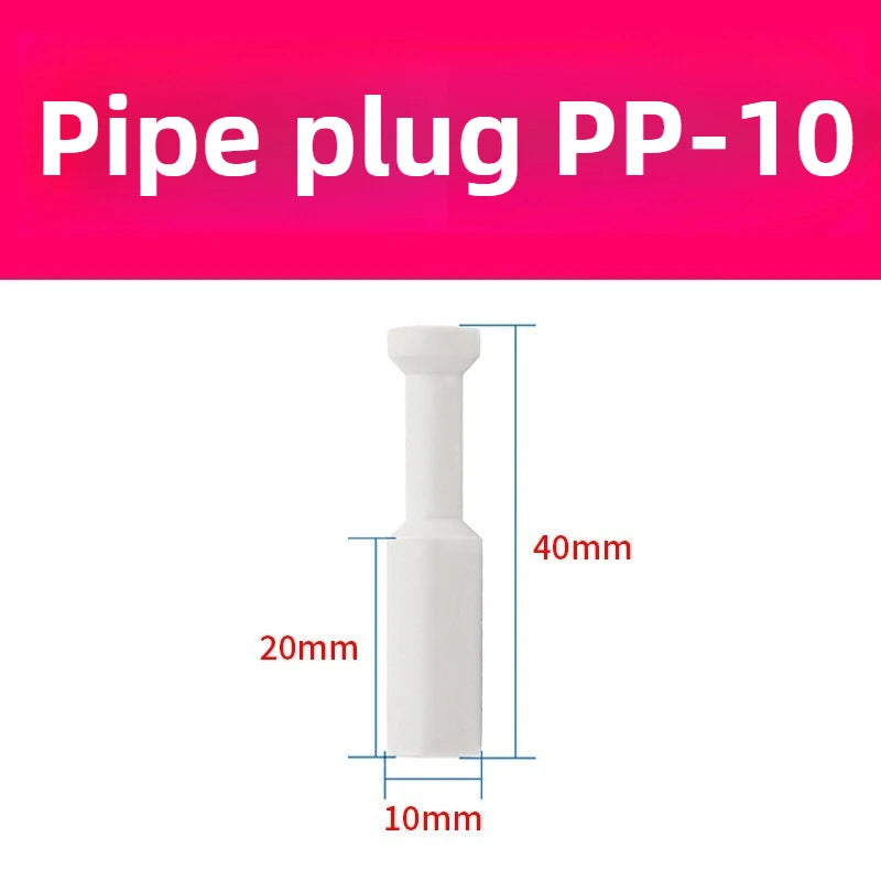 3/5 Pcs PP Pneumatic Connector Quick Plug Plastic Plug Pipe Plug PP 4mm 6mm 8mm 10mm 12mm 14mm 16MM Air Hose Sealing Connector Quake White PP10 5PCS