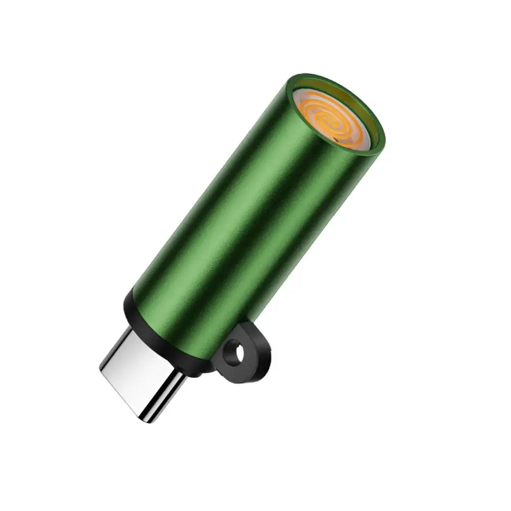 Type-C Mini Windproof Heating Wire Electronic Matchless Lighter Portable Outdoor Small Flame Starter Quake green