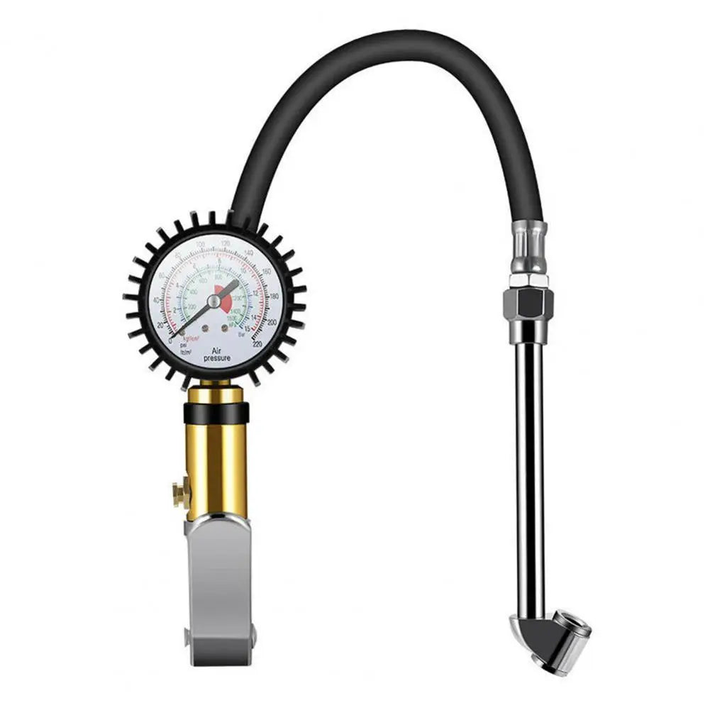 Air Tyre Meter Wear-resistant High Precision Stable 220PSI Tyre Pressure Gauge for Car Quake Black