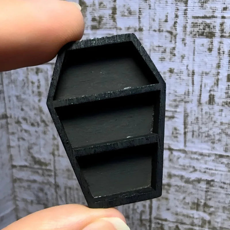 Miniature Trinket Shelf Wooden Mini Jewelry Rack for Storing Ornaments Mineral Specimens Quake