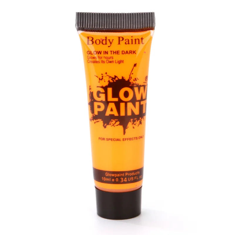 8 Color 25ml UV Neon Face Body Paint Neon Fluorescent Glow Safe Body paint For Festivals Parties Halloween Makeup Festival Party Quake 25ml-Orange
