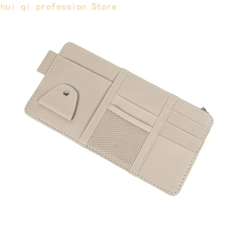 Automotive Interior Organizers Sun Visors Storage Bag Tear Proof PU Leather H8WE Quake