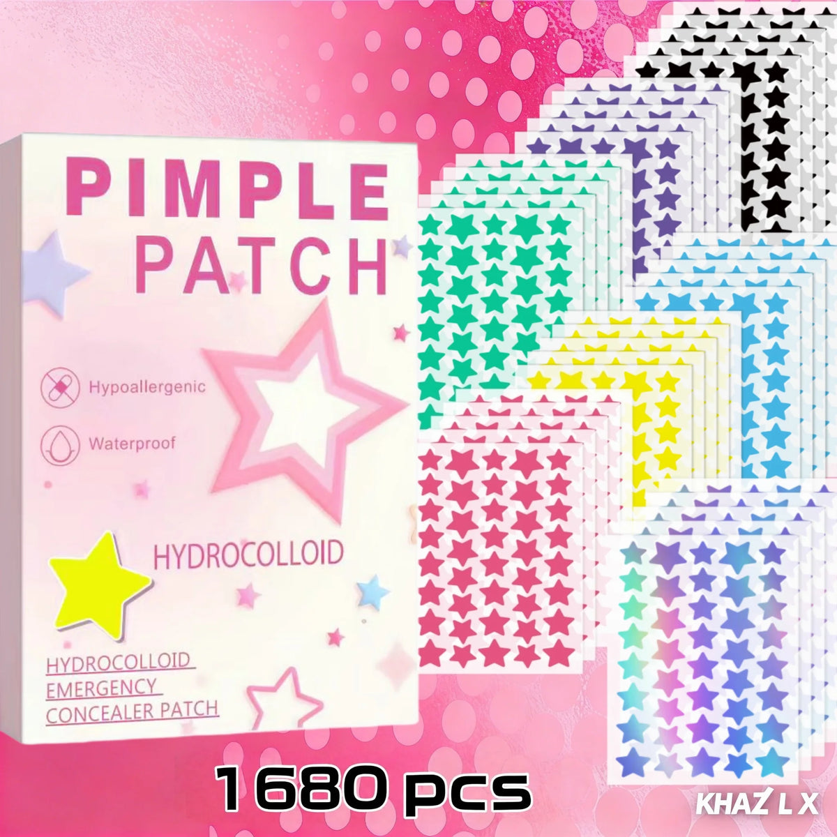 280/1680 Pieces Star-Shaped High-Cost-Performance Acne Patches for Refined Girls, Daily Beauty Invisible Concealer Acne Patches. Quake 1680pcs