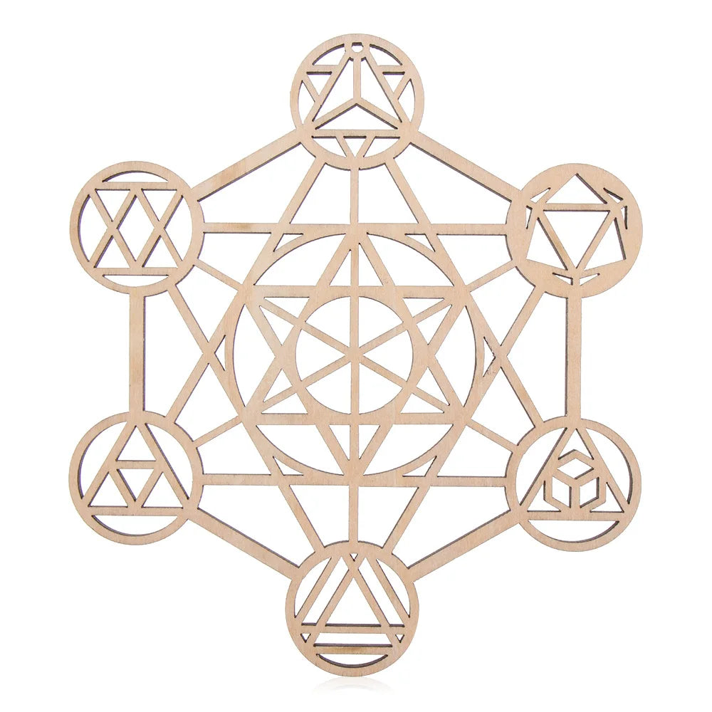 Wooden Wall Sign Flower of Life Shape Laser Cut Wood Wall Art Home Decor Handmade Coasters Craft Making Sacred Geometry Ornament Quake Style 3-14cm