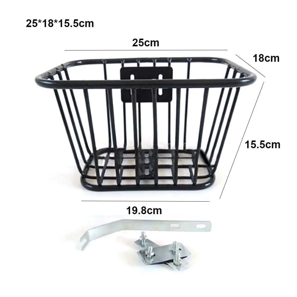 Easy To Install Bicycle Rear Basket Fixed Durable Adjustable Bike Rear Basket Metal Black/Silver Enlarged Bike Basket Quake 5