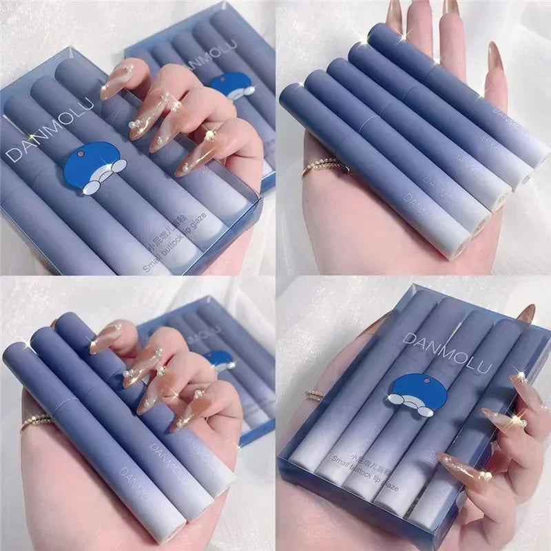 5 Colors/kits Matte Lipstick Set Long Lasting Waterproof Non-Stick Cup Lip Glaze Not Easy To Fade Cute Lip Tint Cosmetic Makeup Quake