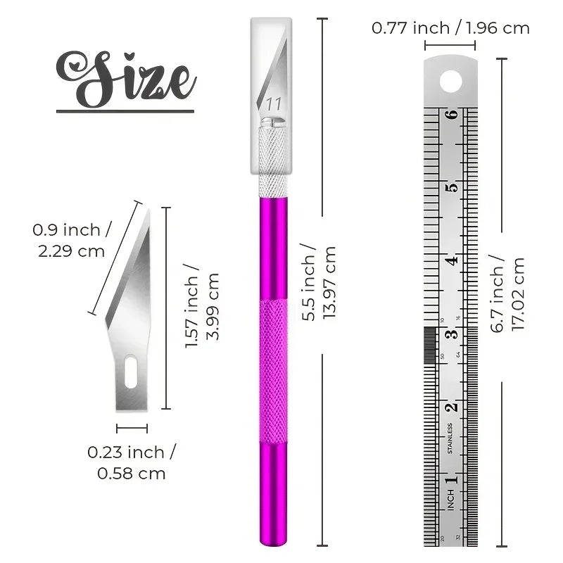 vvocci Precision Hobby Knife for DIY, Colorful Craft Knife Kit 10PCS Exacto Knife, Sharp Exacto Knife Set, Art,Cutting, Carving, Quake