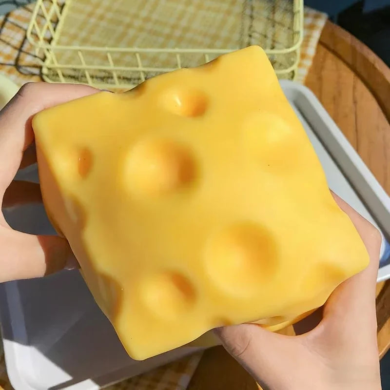 Giant Cheese Squeeze Toy Extra Large Size Cheese Squishy Fidget Toys Slow Rebound Shapeable Venting Ball for Adults Gifts Quake