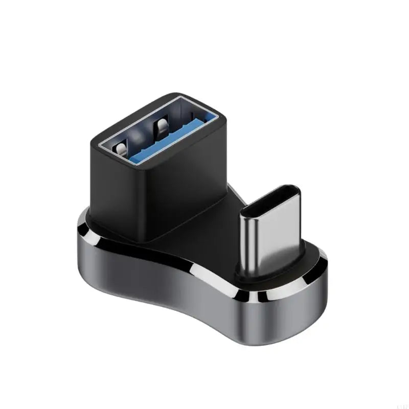 USB C Male Coupler, U Shaped Side Port Link with Black Housing and Silver Metal Trim for Close Body Cable and C K1KF Quake Cmale to A female CN