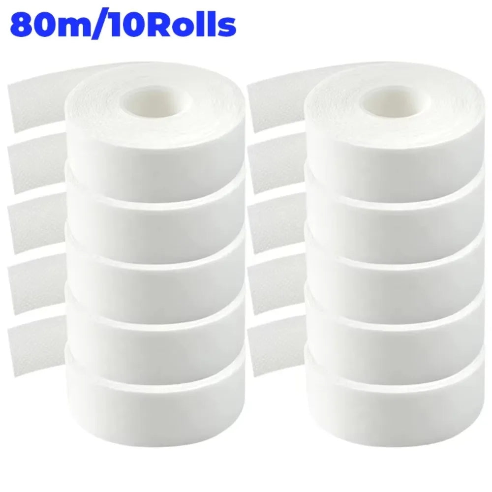 8/80M Collar Anti-dirty Grime Self-adhesive Disposable Cuff Fixing Tape Breathable Sweat-absorbent Tape Quake 10Rolls 80M