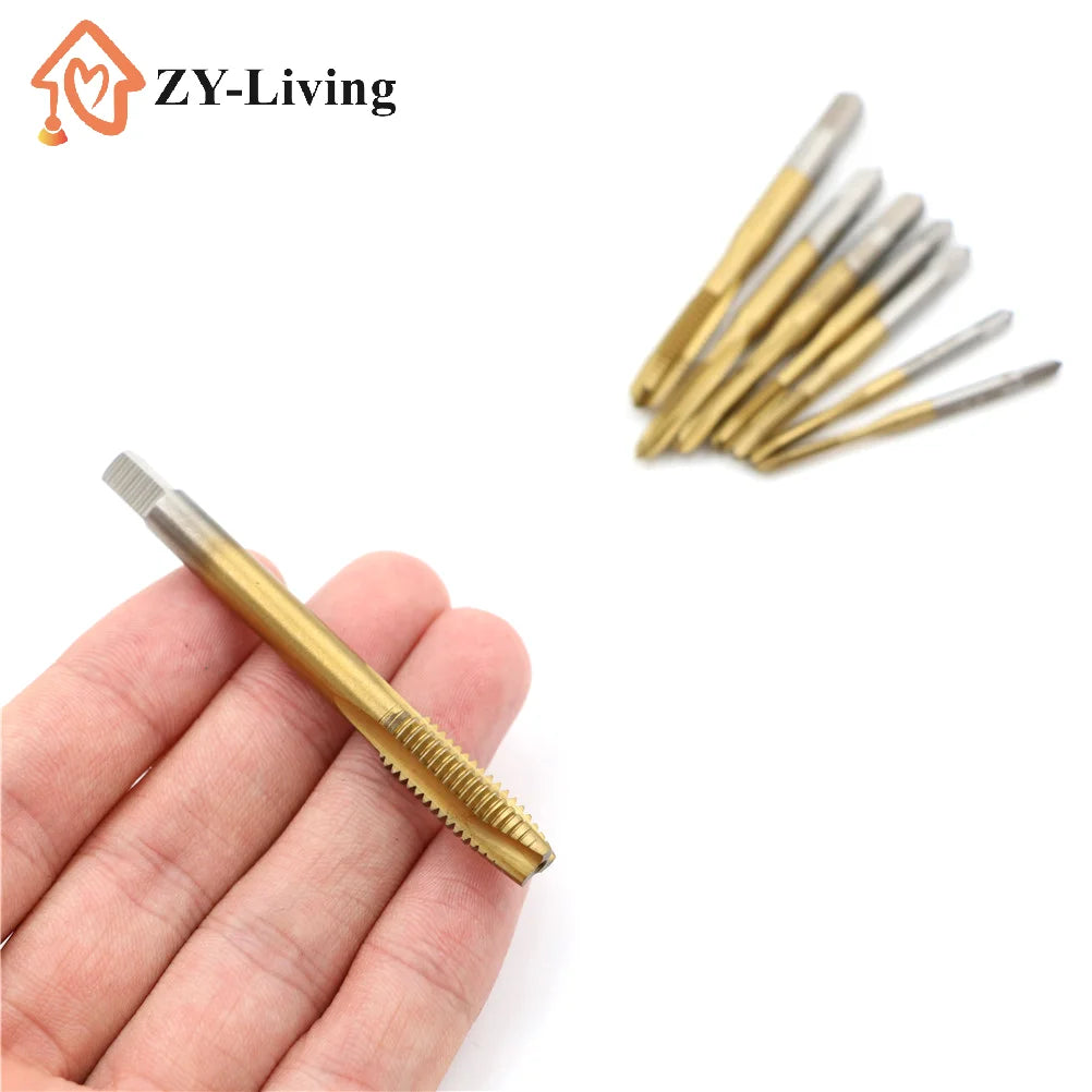 1Pcs M2/M2.5/M3/M3.5/M4/M5/M6/M8 HSS Metric Straight Flute Thread Screw Tap Plug Tap Quake