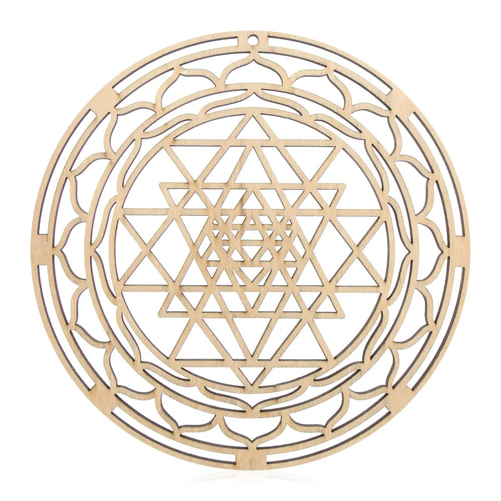 Wooden Wall Sign Flower of Life Shape Laser Cut Wood Wall Art Home Decor Handmade Coasters Craft Making Sacred Geometry Ornament Quake Style 2-14cm