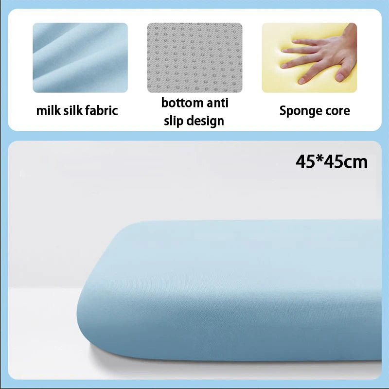 1Pcs 40/45cm Thick Seat Cushion Ultra Soft Memory Foam Office Chair Pad Breathable Rebound Waist Cushion Quake Blue 45x45cm