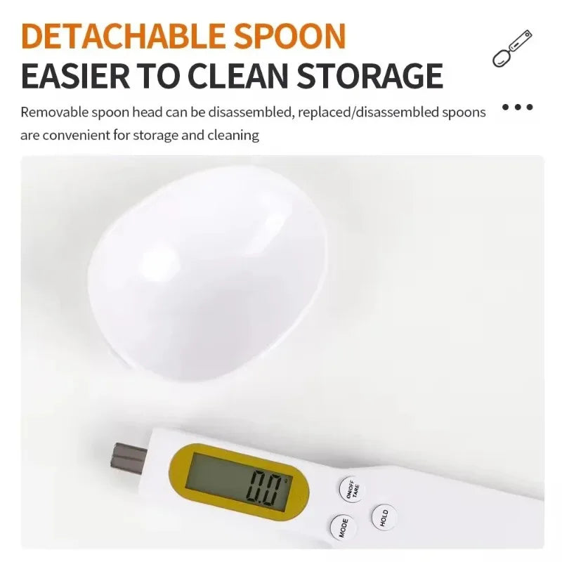 Detachable Spoon Head Electronic Scale High Accuracy Kitchen Food Weighing Scale Coffee Baking Home Commercial Measuring Supply Quake