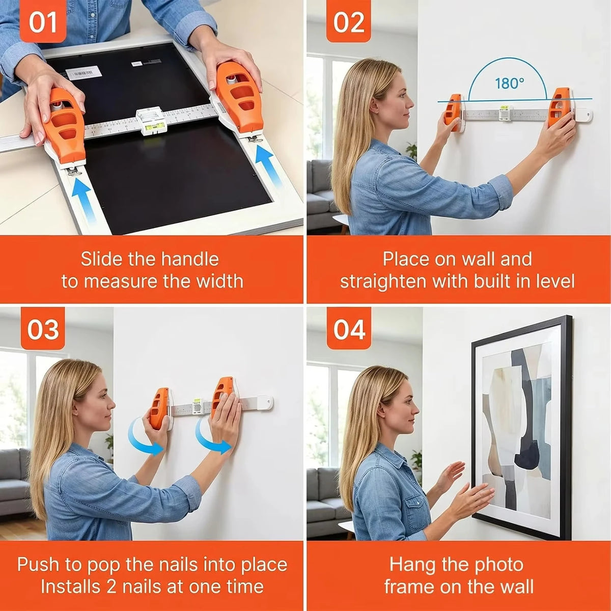 Picture Hanging Tool with Level Level Ruler Picture Hanging Tool Precision Marking Alignment Ruler Quake