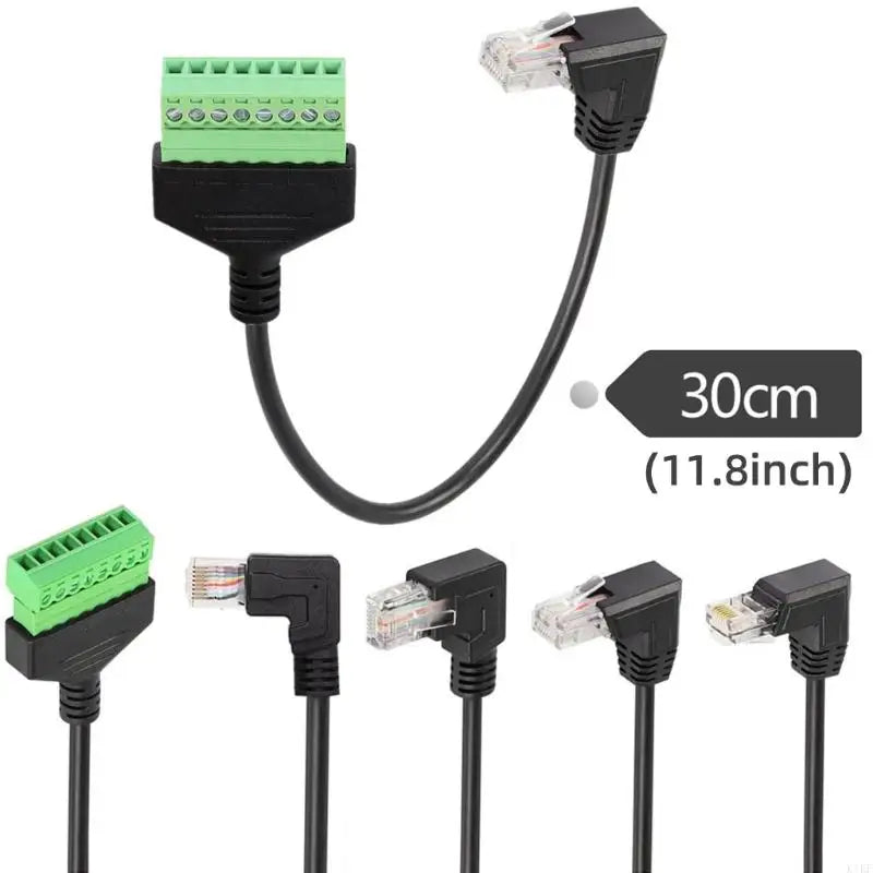 Right-Angle RJ45 Connectors Networking Cable to 8Pin Screw Terminal Block, 5.0 Mm Outer Diameter for Cable Routing Use K1KF Quake