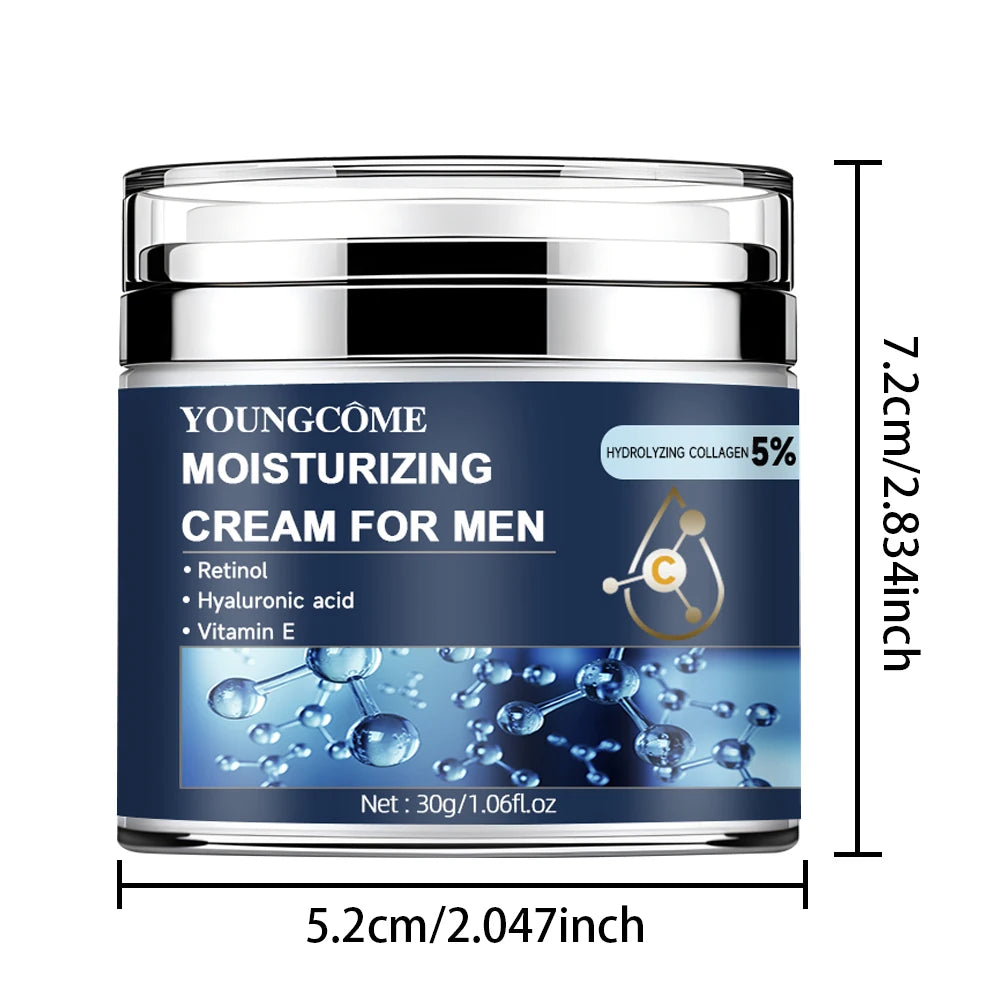Men's Collagen moisturizing cream with retinol and vitamins, Anti-wrinkle Repair,fade fine lines,hyaluronic acid facial skincare Quake black