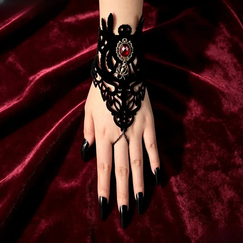 Halloween Spider Bracelet Goth Punk Witch Grim Reaper Cosplay Accessory Festival Party Decorative Finger Chain Costume Jewelry Quake