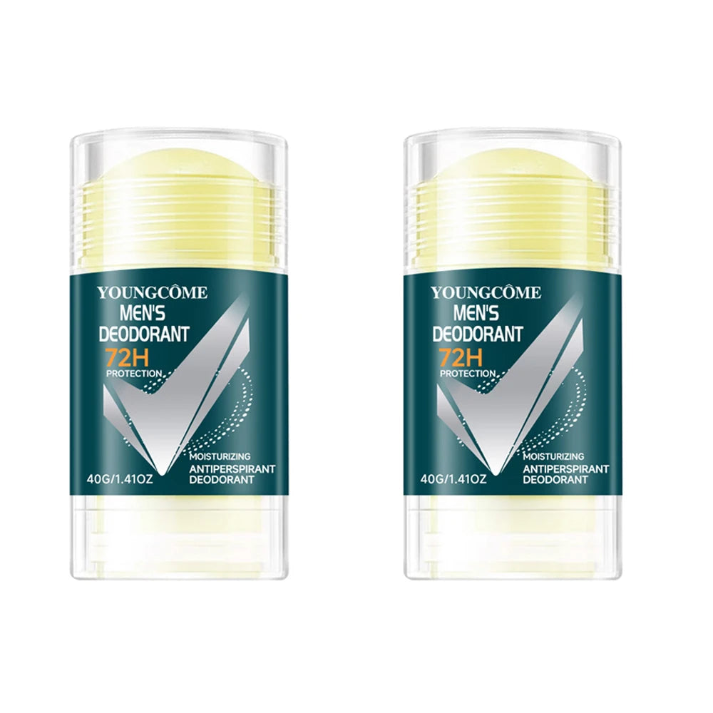 YOUNGCOME Men's Deodorant Stick Anti Sweating Keep Drying Lasting Fragrance Remove Armpit Odor Underarm Refresh Sticks Quake 2PCS