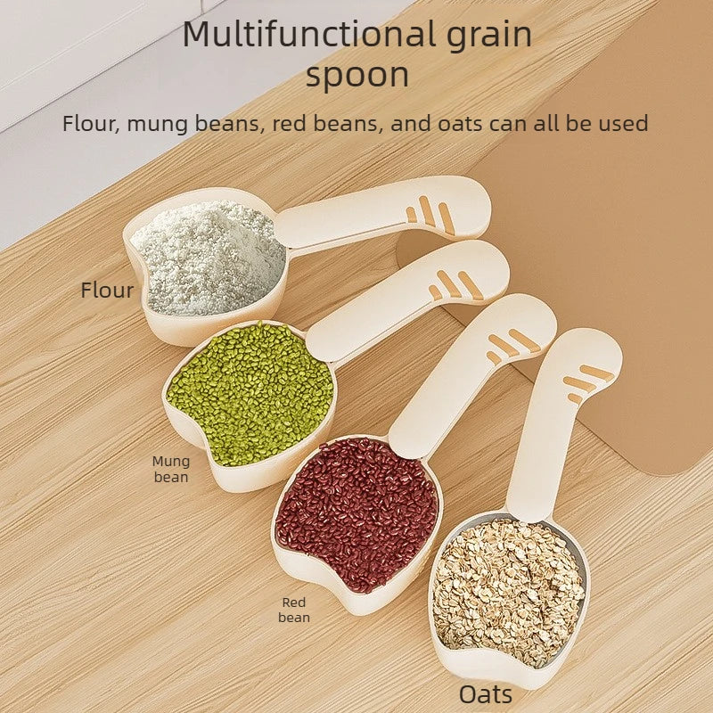 Measuring Scoop Household Food Measuring Spoon with Bag Clip Reusable Multifunctional Kitchen Snack Sealing Measuring Tool Quake