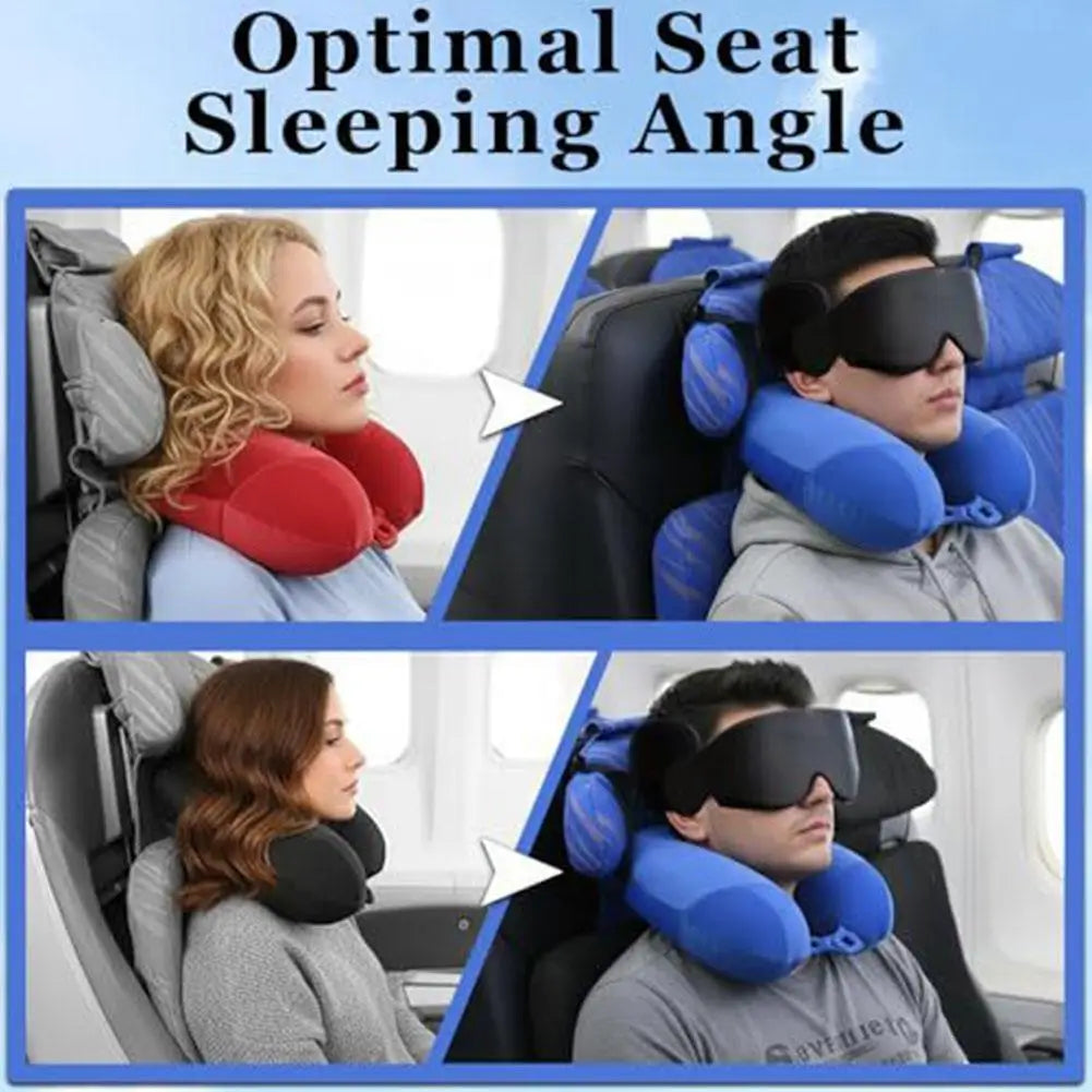 3D Contoured Travel Pillow 100% Blackout Zero Eye Pressure Sleeping Mask Soft Adjustable Travel Accessories Airplane Quake