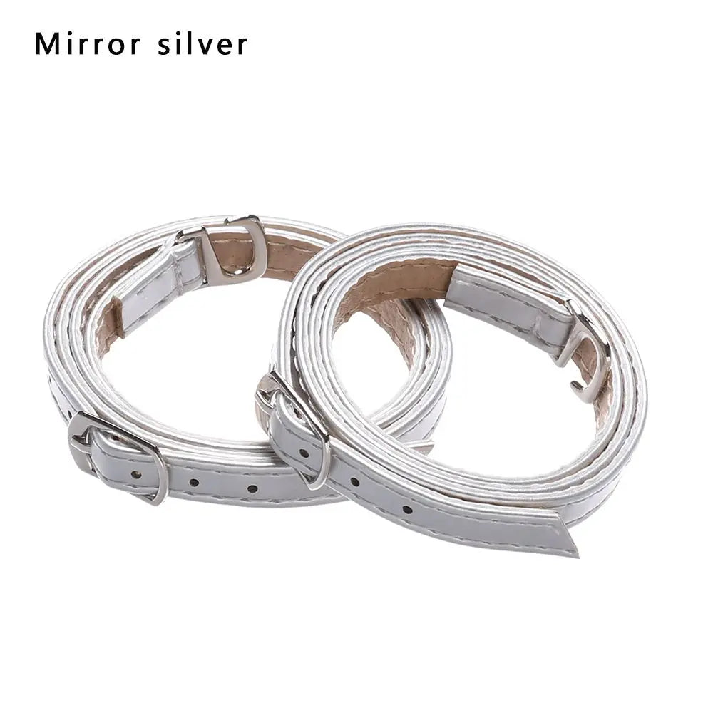 Adjustable Foot Care Accessories Shoe Lace Tie Anti-skid Straps Bundle Shoelace PU Leather Shoelace Ankle Shoe Belt Quake Mirror silver