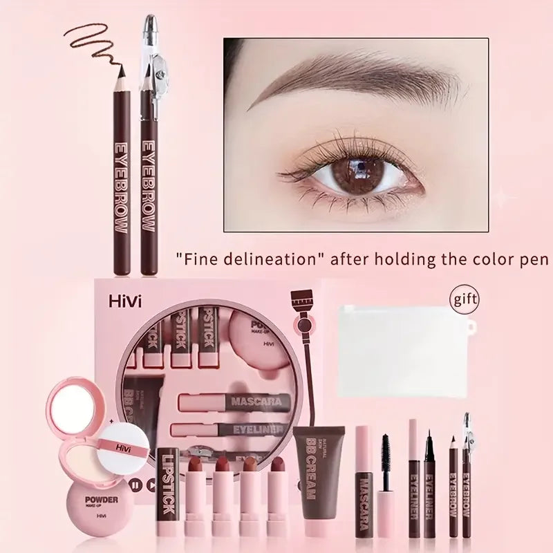 9piece Makeup Gift Box Powder Glue Record Limited Lipstick Powder Makeup box set Valentine's Day gift for your wife Cosmetic Kit Quake