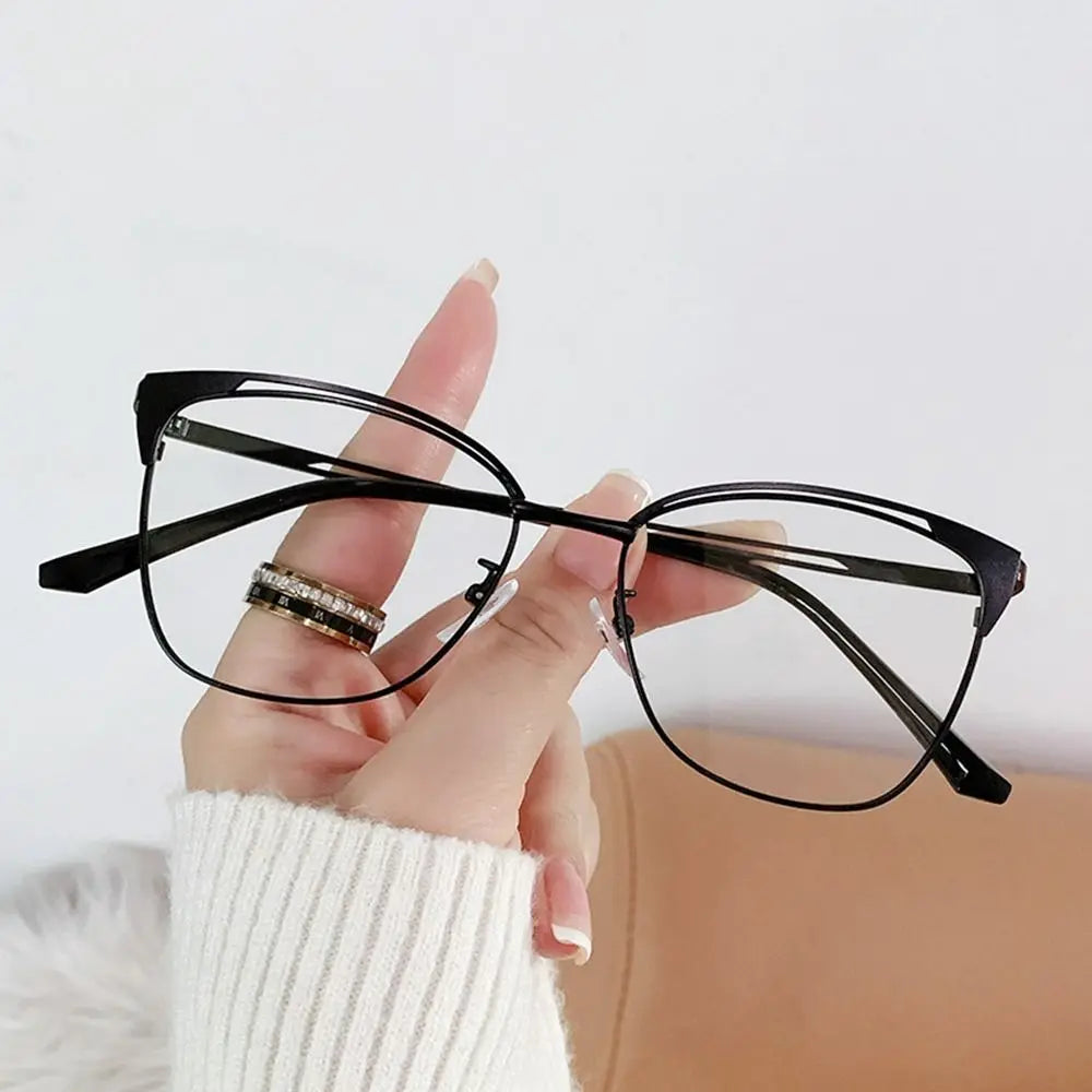 Trendy Office Anti Blue Light Glasses Women Fashion Retro Cat Eye Optical Eyeglasses Blue Rays Blocking Eye Protection Eyewear Quake Black