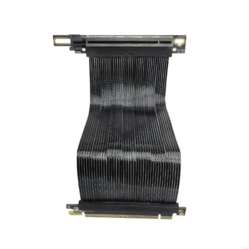 PCIE 5.0 X16 Extension Cable 90 Degree Right Angled GPU Card Line 0.9mm Thin for Desktop Graphics Card Easy Installation K1KF Quake 25cm China Mainland