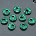 2Pcs Earrings Pendant Natural Stone Edge Hole Pendant For Jewelry Making DIY Necklace Earrings Bracelet Accessory Wholesale Quake Malachite 18mm
