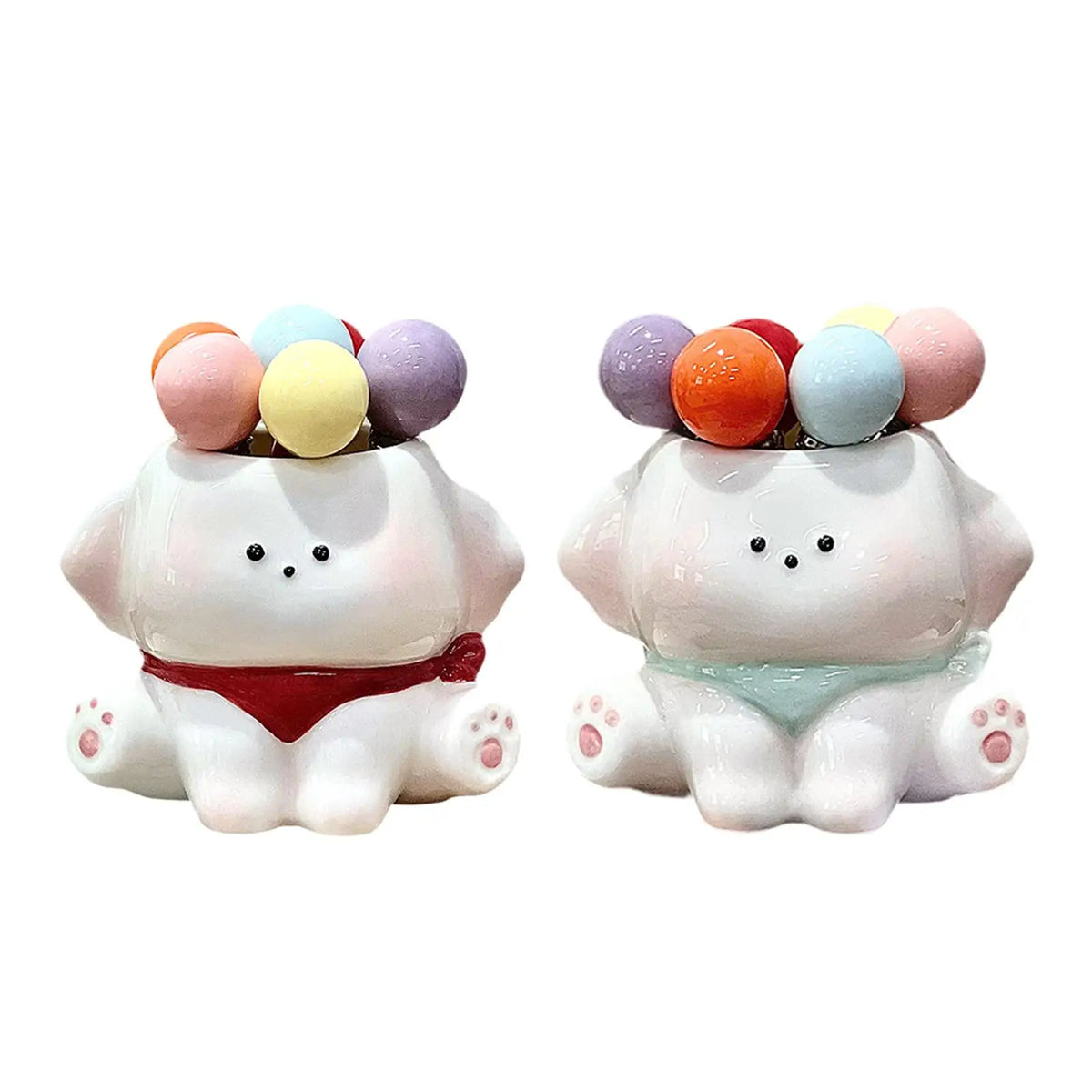 Food Pick Ceramic Puppy Fruit Fork Jar Dessert Fork Set for Fruits Snacks and Stylish Table Decor Quake