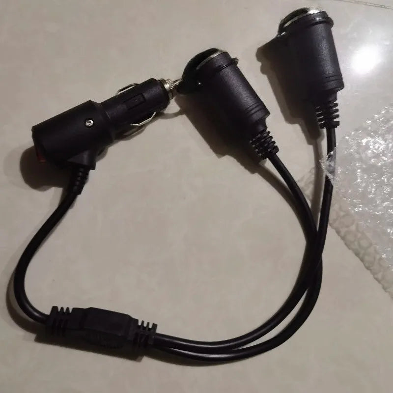 12AWG Pure Black Wire Y‑Type Cigarette Lighter Splitter 1 To 0/1/2/3/4 Adjustable Sockets with On Off Switch Adapter Cable Quake