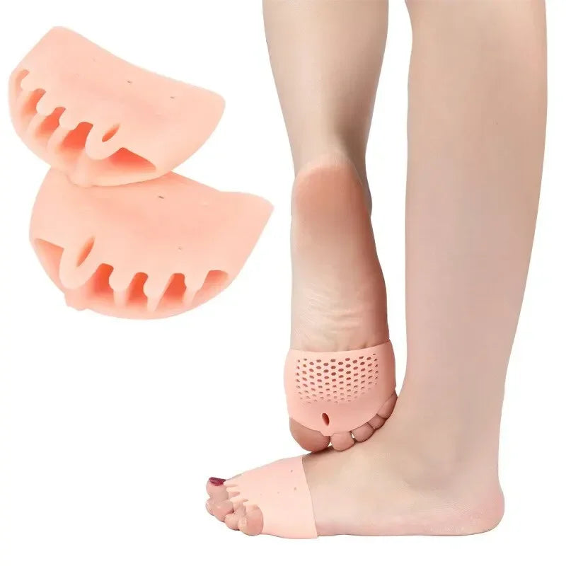 2pcs Finger Toe Valgus Corrector Gel Pads Silicone ForefootGel Insoles Pads Toe Separator Cushion Pad Pain Relief Insoles Quake